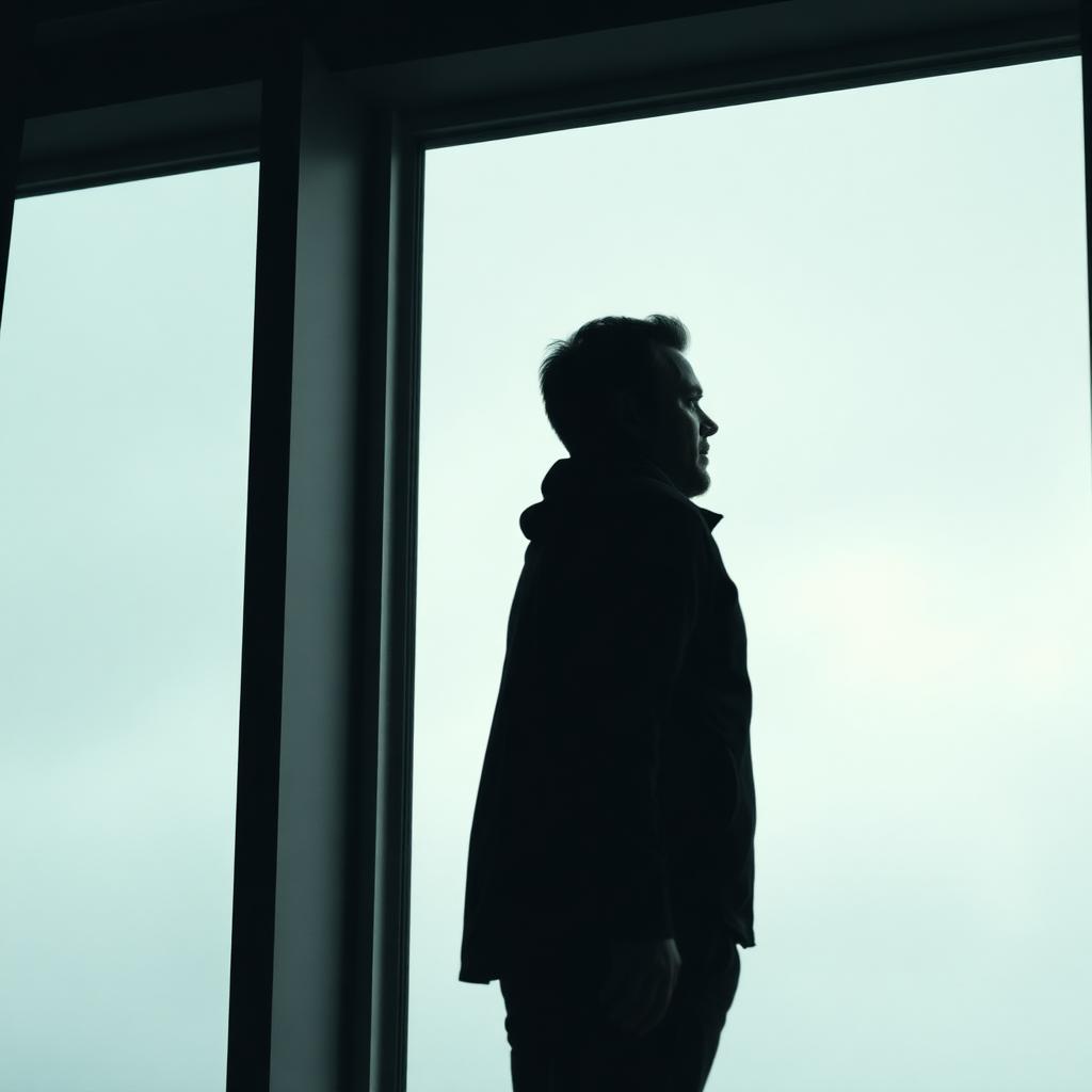 A man standing alone at a window, feeling hollow and emotionally empty, MENd Together Canterbury
