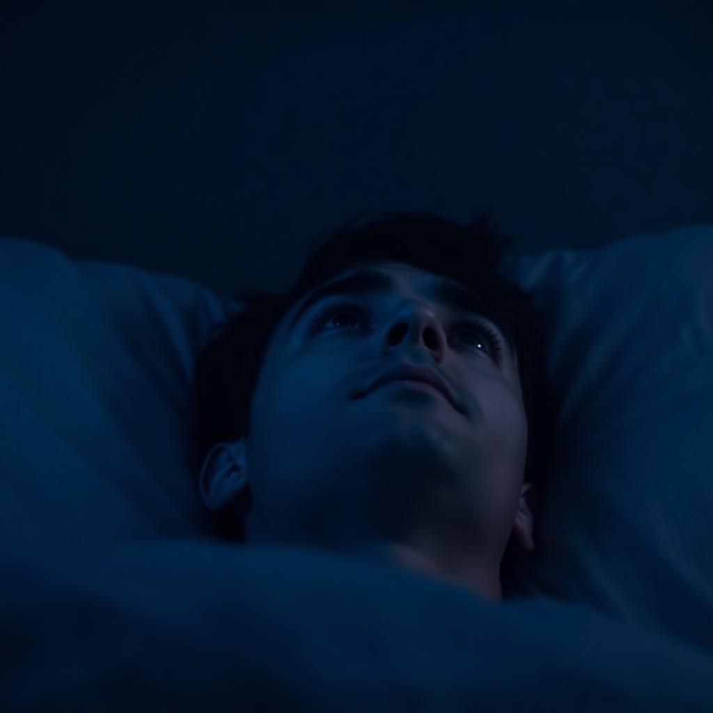 A man lying awake at night with racing thoughts and emotional overwhelm, MENd Together Canterbury