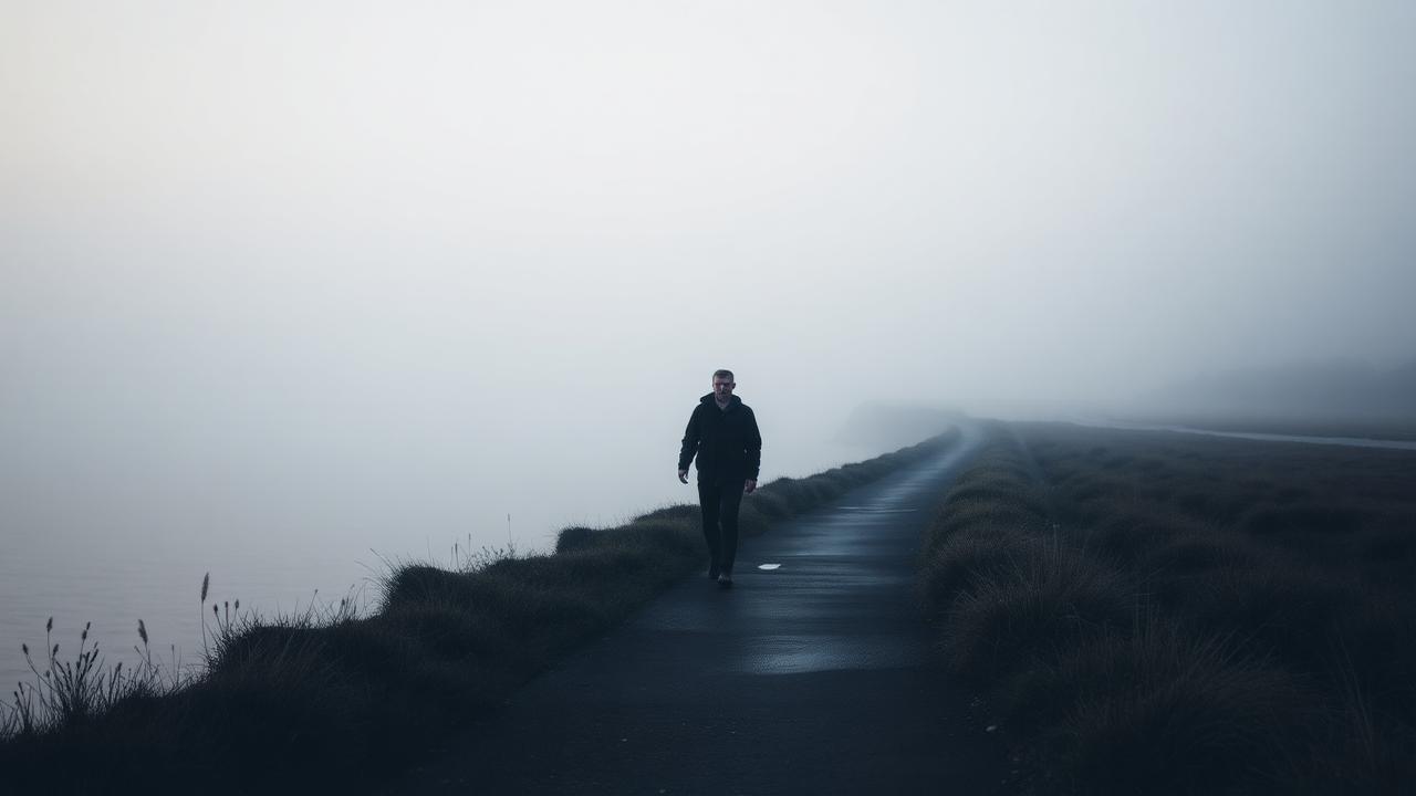 A thoughtful man at dusk reflecting on emotional flashbacks and CPTSD recovery, MENd Together